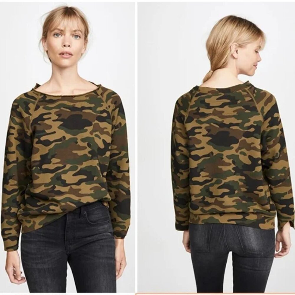 Nili Lotan Luka Camouflage Scoop Neck Sweatshirt - Size S